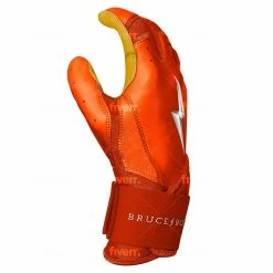 Bruce Bolt PREMIUM PRO Long Cuff Batting Gloves | ORANGE -APPAREL Sales Store premium pro long cuff batting gloves orange brucebolt 515876