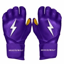Bruce Bolt PREMIUM PRO Long Cuff Batting Gloves | PURPLE