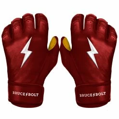 Bruce Bolt PREMIUM PRO Short Cuff Batting Gloves | MAROON