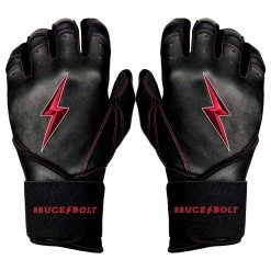 Bruce Bolt PREMIUM PRO TC42 Series Long Cuff Batting Gloves | BLACK