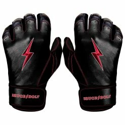 Bruce Bolt PREMIUM PRO TC42 Series Short Cuff Batting Gloves | BLACK